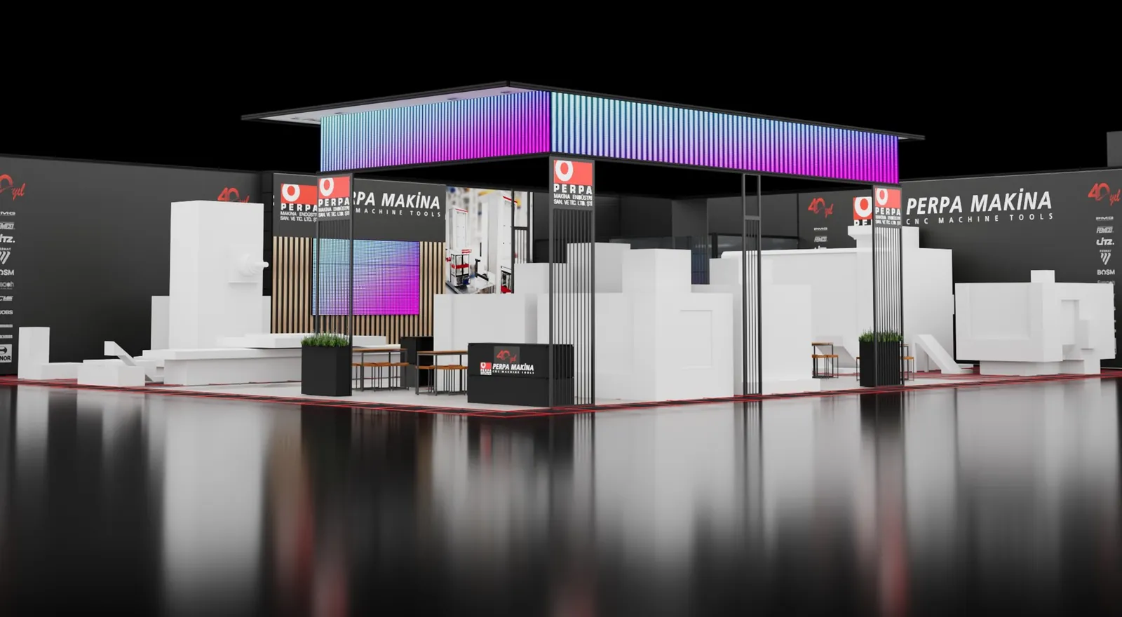 3D design render of the Perpa Makina stand
